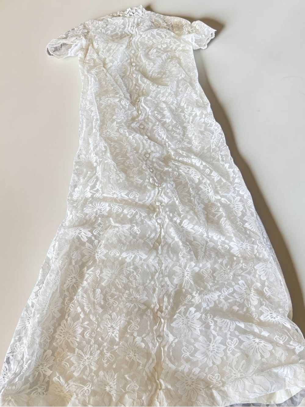 Vintage Fitted Lace Wedding Dress White Bridal Gown Mermaid Style